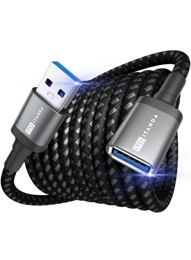 ITD ITANDA USB Extension Cable 6FT USB 3.0 Extension Cord A Male to A Female Nylon Braided Material ITANDA for Playstation, Xbox, Keyboard, Mouse, USB Flash Drive, Printer, Camera and More - Image 1
